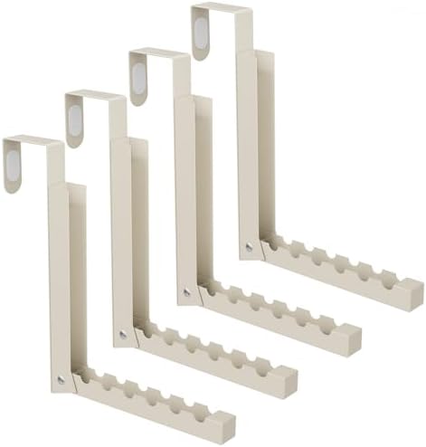 BAKON Over The Door Hanger Folding Clothes Drying Rack, Folding Hanging Coat Rack for Indoor Laundry Room Compact Small Space Foldable Portable Clothing Hanger Hook Collapsible-4 Pack (Beige) by BAKON