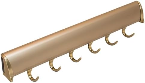 TAG Hardware Designer 6-Hook Expandable Valet Belt Rack, 13.75-Inch Extendable Wardrobe Closet Organizer Rod (Matte Gold) by HardwareforHomeBusiness