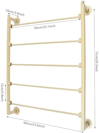 Scarf Organizer Wall Mounted, 5-Tier Scarf Display Rack, Metal Spiral Scarf Holder Belt Pants Hijab Hanger for Clothing Retail Store Home, 23.6" x 3.9" x 29.5"(Gold) - Image 6