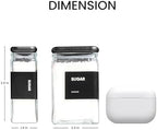 APT 1101 Glass Storage Jars with Bamboo Lid, glass canisters with airtight lids, Clear jars with lids for Spice, Cookie, Candy, Tea, Coffee Bean and Rice (Black, 4oz, set of 12) - Image 2