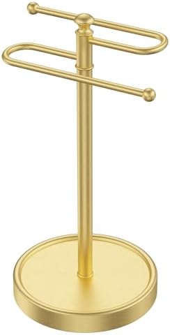 Hand Towel Holder, 304 Stainless Steel Heavy Duty S Shape Hand Towel Stand Free Standing Towel Bar for Bathroom Kitchen Countertop by Kaxnuaxu