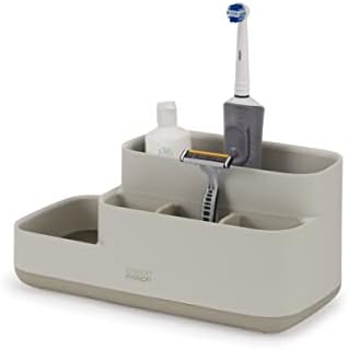 Joseph Joseph EasyStore Bathroom Storage Caddy, Toothbrush and Toothpaste Organiser for Bathroom Accessories, Matt Finish, Ecru by Unknown