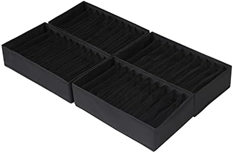 Qozary 4 Pack Drawer Organizers for Clothing, 10 Grids Foldable Dresser Drawer Organizers, Clothes Organizer for Folded Clothes, T-shirt, Tank Tops, Camisoles, Underwear, Leggings, Baby Clothes by Qozary