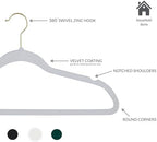 Simplify Slim Velvet Gold Hook Clothes Hangers 100 Pack | Non-Slip | Shirts | Suit | Pants | Dresses | Garments | Closet Storage & Organization | Durable | White - Image 3