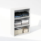 Furinno Reed Closet Organizers and Storage, 3-Tier Reversible Closet Shelves, Closet Organization Shelf, 9.7 x 23.7 x 31.5, for Bedroom, Closet, Plain White - Image 3
