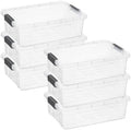 Superio Storage Bins with Lids, Clear Plastic Containers for Organizing, Stackable Totes, BPA Free, Odor Free, Organizer Boxes for Home, and Dorm (6 Pack, 22.75 Qt) by Superio