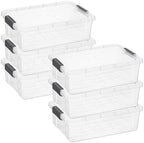 Superio Storage Bins with Lids, Clear Plastic Containers for Organizing, Stackable Totes, BPA Free, Odor Free, Organizer Boxes for Home, and Dorm (6 Pack, 22.75 Qt) by Superio