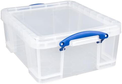 Really Useful Box 5 Pack 17L Plastic Storage Bins with Snap Lids and Clip Lock, Clear - Image 2