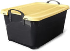 Life Story 18 Pack Stackable Storage Bin, 55 Qt Organizer, Black/Yellow by LifeStory
