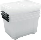 4-Pack 35 Quart Plastic Storage Bin with Secure Lid and Wheels - Image 7