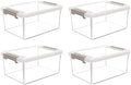 Citylife 4 Packs Small Storage Bins with Lids 3.2 QT Plastic Storage Containers for Organizing Stackable Clear Storage Boxes by CITYLIFEHomeOrganization