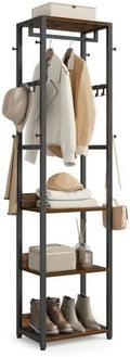 VASAGLE Freestanding Coat Rack, Hall Tree with Shelves, Steel Frame by VASAGLEbySONGMICSHOME