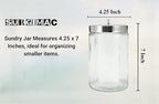 SurgiMac Glass Sundry Jar with Lid, 4.25 x 7 inch, Clear Storage Container, Compact & Durable, for Cotton Balls & Supplies | 6 Count - Image 4
