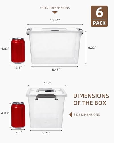 Citylife 6 Packs 6 QT Plastic Storage Bins with Latching Lids Clear Storage Box with handle Stackable Storage Containers for Organizing Snacks, Crafts, Toys, Tools - Image 3