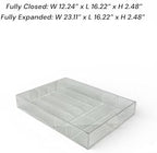 Neatly You Expandable Acrylic Drawer Organizer (12–23in) with Built-In Compartments – Modular Clear Storage Tray for Kitchen, Bathroom, Vanity, Dresser & Desk Drawers - Image 3