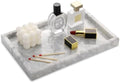 Marble Bathroom Vanity Tray, Carrara White, 12"x 8" x1.2" by HESHIBI