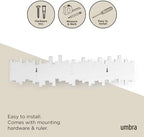 Umbra Sticks Wall Coat Rack, Wall Mount 8 Retractable Hooks, White - Image 6