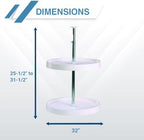 Knape & Vogt Lazy Susan Organizer, 2-Tier Cabinet, 18 in. Diameter Full-Round, Adjustable Height From 25-1/2 in. to 31-1/2 in., Polymer, 360 Degree Turntable, White - Image 3