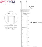 SWTYMIKI Hanging Towel Racks for Bathroom - 9 Tier Over the Door & Wall Mounted Bath Rolled Towel Storage Organizer Holder for Small Bathroom, RV, Camper, White (Patented) - Image 6