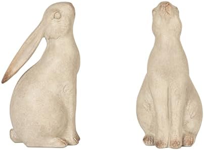 Creative Co-Op Decorative Resin Rabbit Bookends, Grey - Image 4