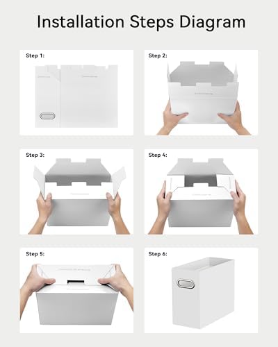 Oterri Portable Collapsible Cardboard File Box with Handle for Letter-Size - Image 5