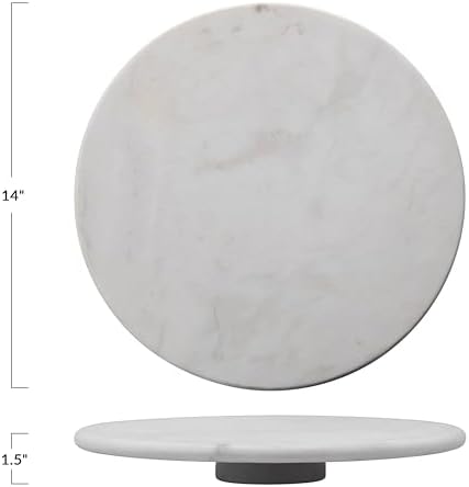 Creative Co-Op Marble Lazy Susan, White - Image 4