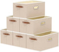 Yawinhe Collapsible Fabric Storage Bins,15.0x9.8x8.3in,Beige,6-Pack by Yawinhe