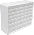 Akro-Mils 44-Drawer Plastic Storage Cabinet, 20"W x 6"D x 16"H, White by Akro-Mils