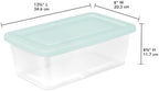 Sterilite Storage Box, Clear Snap Lid Tote, Mindful Mint, 6 Qt, 10-Pack - Image 2