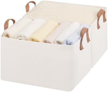 StorageWorks Storage Basket for Shelves, Storage Bins, Natural, 2-Pack by StorageWorks