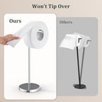 Chrome Toilet Paper Holder Stand Freestanding Tissue Roll Holder Bathroom - Image 6