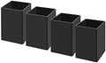 NIUBEE Black Acrylic Pen Holder 4 Pack, Desktop Pencil Cup Stationery Organizer for Office Desk Accessory by NIUBEE