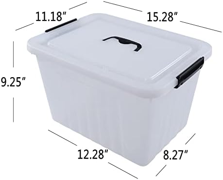 Farmoon 20 Quart Clear Latching Storage Bin, 4 Packs Lidded Storage Boxes - Image 3