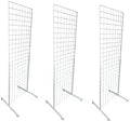 Only Hangers Heavy Duty 2' x 5.5' Gridwall Art Display Panel with EZ Slide-On Grid Legs - No Hardware or Tools Required - No Screws, Nuts, or Washers. (White Set of 3) by Only+Hangers