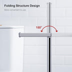 BAGNOLUX Bathroom Toilet Paper Holder Stand with Reserve, SUS304 Stainless Steel Rustproof Pedestal Tissue Roll Holder Heavy Duty, Polished Chrome - Image 4