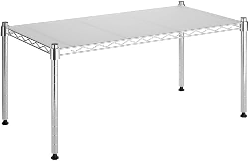 Whitmor 1 Tier Supreme Stacking Shelving Unit, Wire Metal Home Storage Organizer, 30" L x 14" W x 15" H, Chrome w/Liner by Whitmor