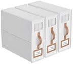 3 Pack Foldable Bed Sheets Set Organizers and Storage(King & Queen Size),Linen Fabric Closet Organizers with Window,Folding Bedding Storage Box for Bedsheets and Pillow Cube Organizer-White by BigPonPon