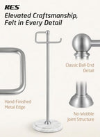 KES 26" H Anti-Wobble Toilet Paper Holder Stand with 3X Weighted Marble Base, 18/8 Stainless Steel Free Standing Toilet Paper Holder Rust-Resistance Upgrade, Vintage Brushed Steel, BPH235-2 - Image 2