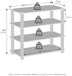 Furinno Turn-N-Tube Storage Shelves Set of 2, 4-Tier Stackable Standing Shelf, Open Corner Shelf, for Organization and Storage, Living Room, Garage, Home Office, Dark Cherry - Image 3