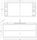 58 IN Freestanding Single Sink Bathroom Vanity Set with LED Mirror Cabinet - Image 2
