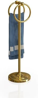 BGL Fingertip Towel Holder Stand Hand Towel Ring for Bathroom or Kitchen Vanity Countertops to Store Hand Towels Washcloths or dishcloths - 2 Hanging Rings,Gold… by BGL