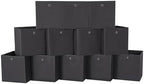 Foldable Storage Cubes Bins ,11 Inch Cloth Storage Cube Fabric Storage Box Cubes Organizer Baskets with Handles for Home Organizer Set of 12 (Black) by NieEnjoy