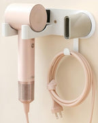 Hair Dryer Holder Wall Mounted, Hair Dryer Organizer Self Adhesive Compatible with Dyson Blow Dryer Holder Aluminum BlowDryer Holder Wall Mounted for Bathroom White by Chochoyah