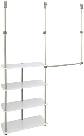 ClosetMaid® Maximizer™ Closet Accessory, Add Adjustable Storage Space, 4 Shelves, Double Hang Rod, Tool Free, Add On Unit, White by Unknown