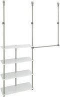 ClosetMaid® Maximizer™ Closet Accessory, Add Adjustable Storage Space, 4 Shelves, Double Hang Rod, Tool Free, Add On Unit, White by Unknown
