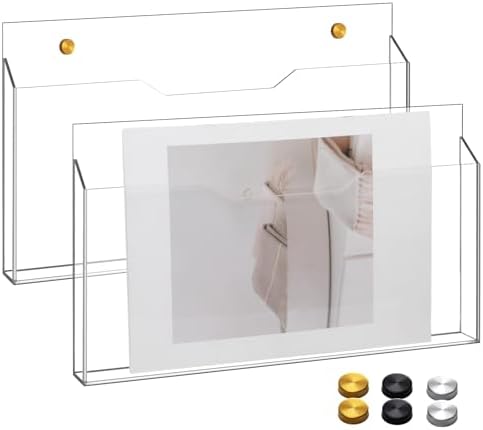 Feifeiya 2 Pcs Clear Acrylic File Holder Wall Mount, 14"x8.3"x1.2" by Feifeiya