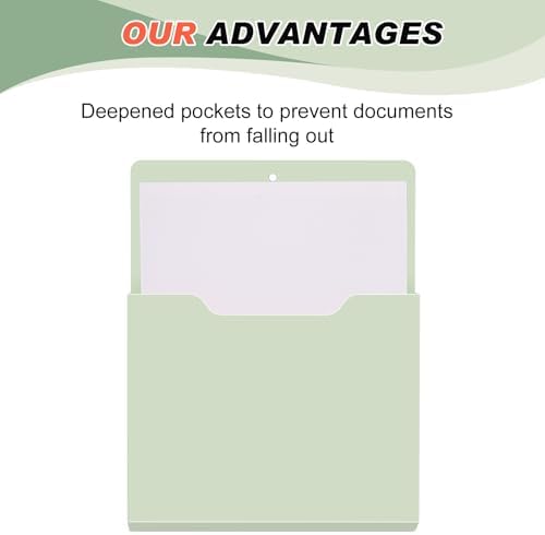 Fuutreo Magnetic Wall File Holder,6pcs,Sage Green,Vertical-large - Image 3