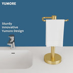 YUMORE Hand Towel Holder Stand Countertop Towel Rack Free Standing Towel Bar Hanger for Bathroom Kitchen (Gold) - Image 2