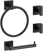 4-Piece Towel Holder Set, Black Bathroom Accessories Set by Unknown