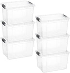 Superio 14.7 Quart Clear Plastic Storage Boxes with Lids, Stackable Organizer Containers, BPA-Free Storage Bins for Home, Office, School & Dorm, 6 Pack by Superio